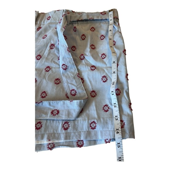 LOFT Sun Dot Tie Waist Nautical Stripe with Embroidery Size 14 NWOT Blue Coral - Picture 9 of 15